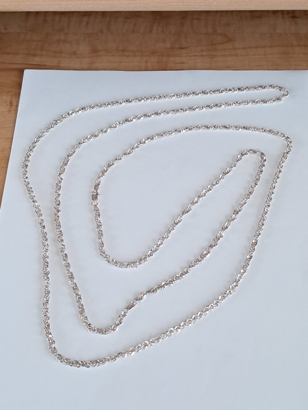 Vtg Sterling Silver Milor Italy 925 Singapore Chain Necklace 60" 28.2 Gr